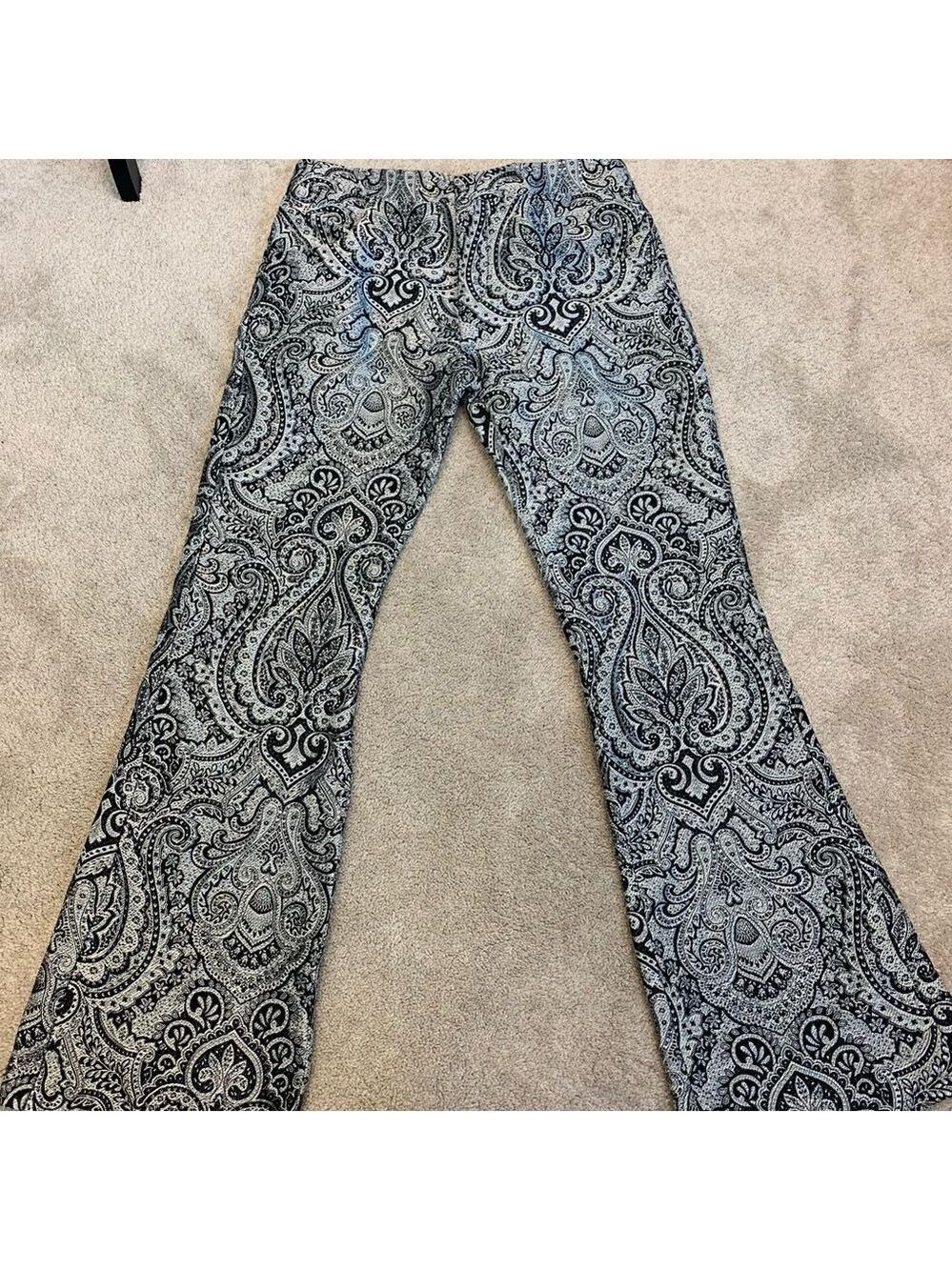 ZARA black silver jacquard pants limited edition Sz M NWT - Picture 6 of 15